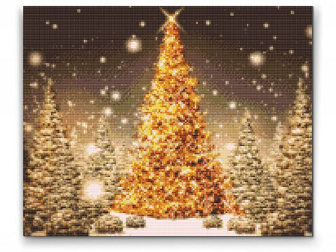 Christmas tree diamond painting for winter evenings