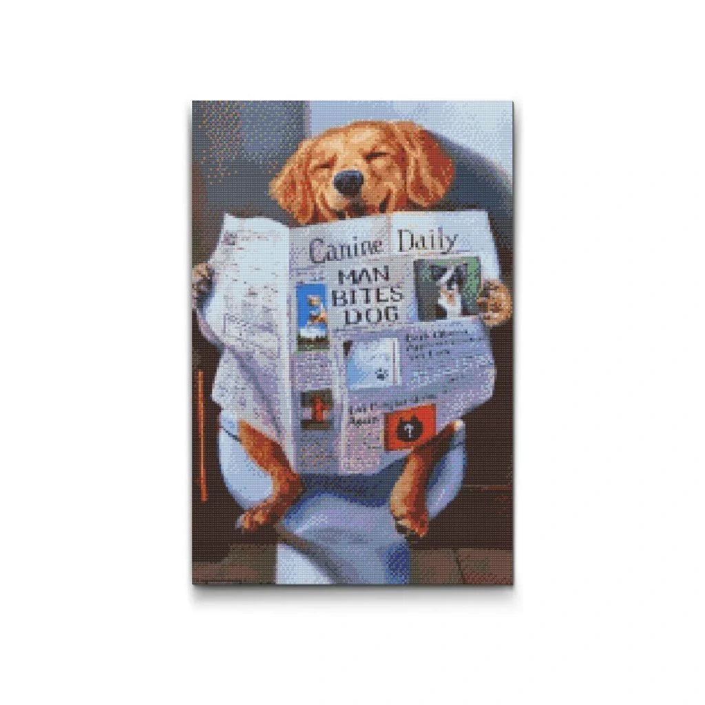 Toilet Reader Dog Funny Diamond Painting Kit by Nordik Atelier