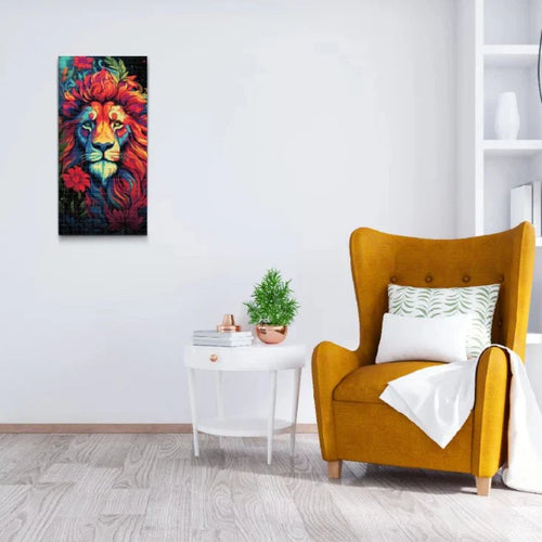 Blooming Lion Diamond Painting Kit by Nordik Atelier