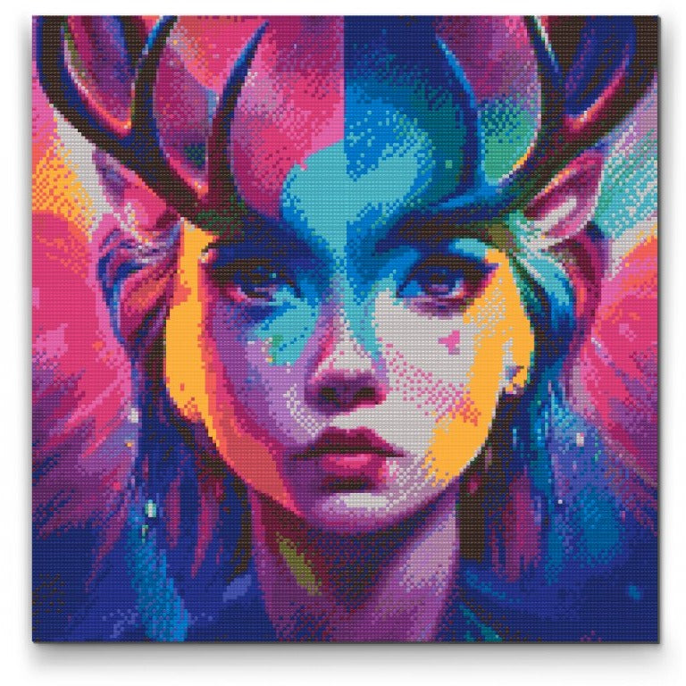 Deer Girl Fantasy Portrait Diamond Painting Kit by Nordik Atelier