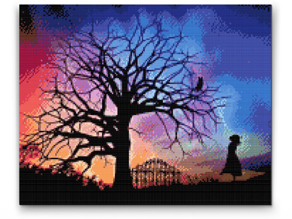 Girl Under the Night Sky Diamond Painting Kit by Nordik Atelier