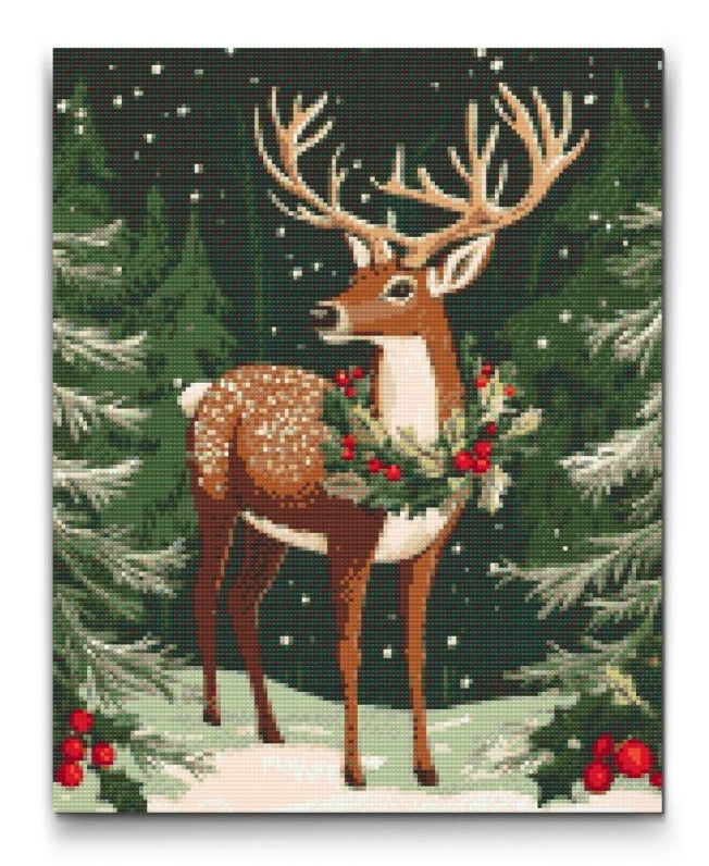 Deer in Winter Forest Diamond Painting Kit by Nordik Atelier