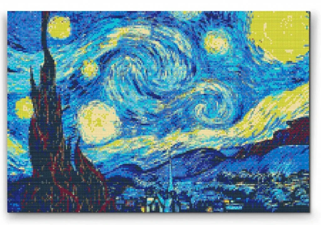 Starry Night by Vincent van Gogh Diamond Painting Kit by Nordik Atelier