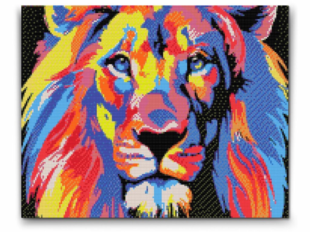 Colourful Lion Diamond Painting Kit by Nordik Atelier