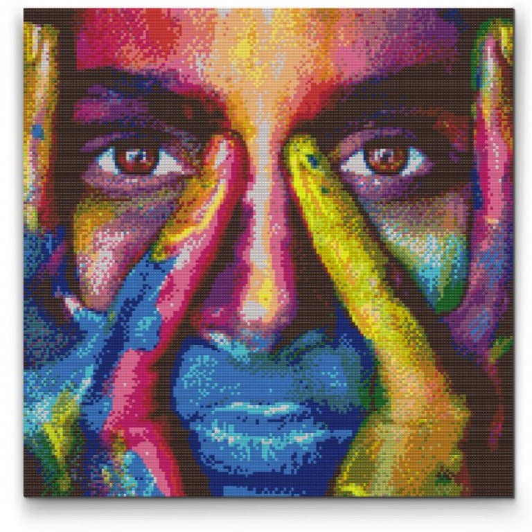 Colourful Face Abstract Portrait Diamond Painting Kit by Nordik Atelier